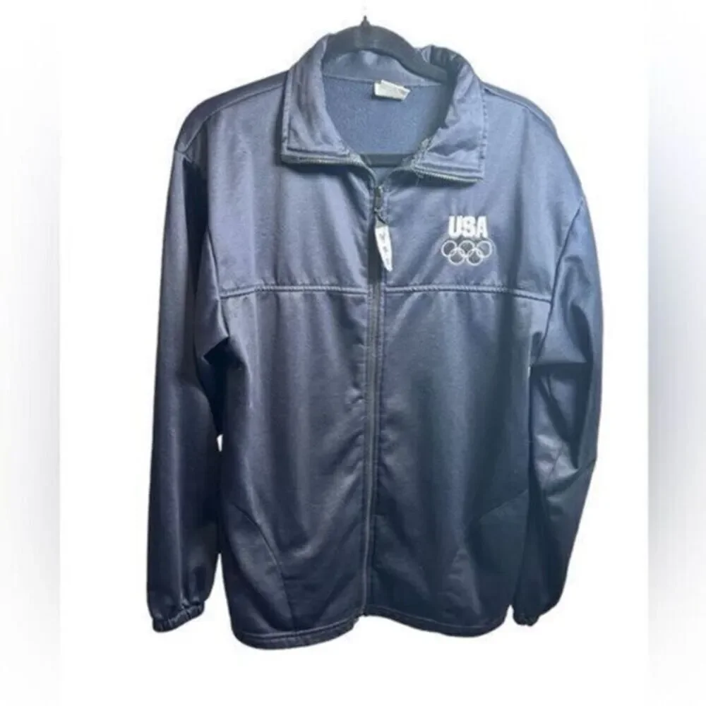 EUC Unisex Black Zip Jacket USA Olympics - Size Large